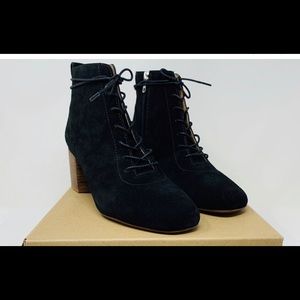 Madewell NWT Emilia Black Suede Lace-Up Boot